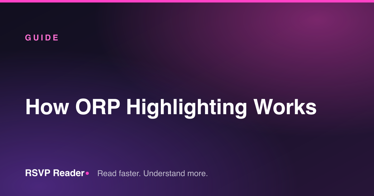 How ORP Highlighting Works — RSVP Reader